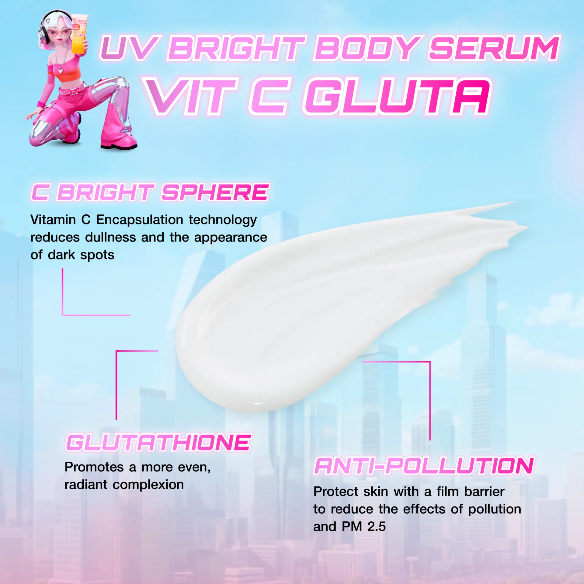 MizuMi UV Bright Body Serum Vit C Hya SPF50+ PA++++