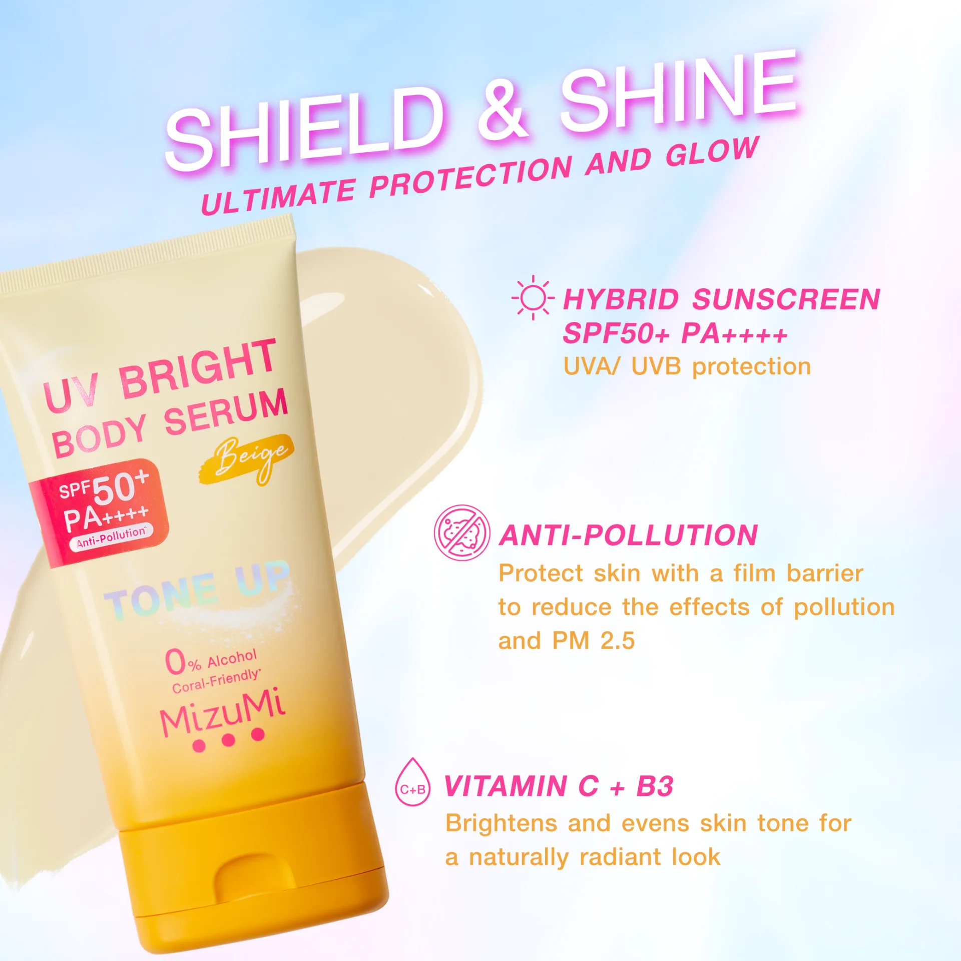 MizuMi UV Bright Body Serum Beige SPF50+ PA++++