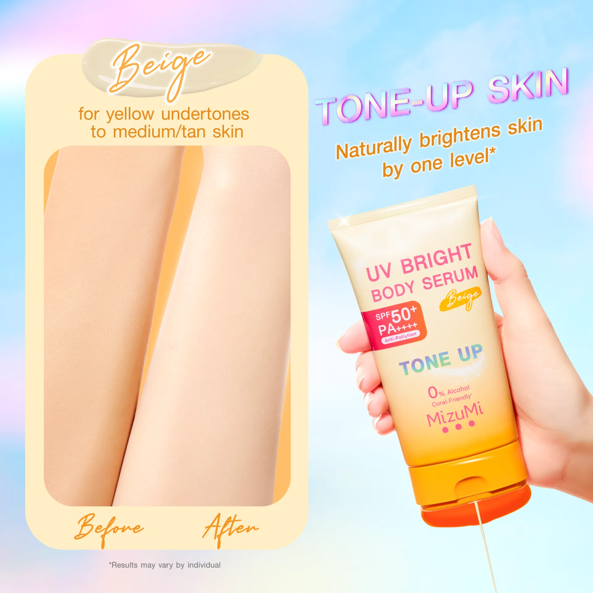 MizuMi UV Bright Body Serum Beige SPF50+ PA++++
