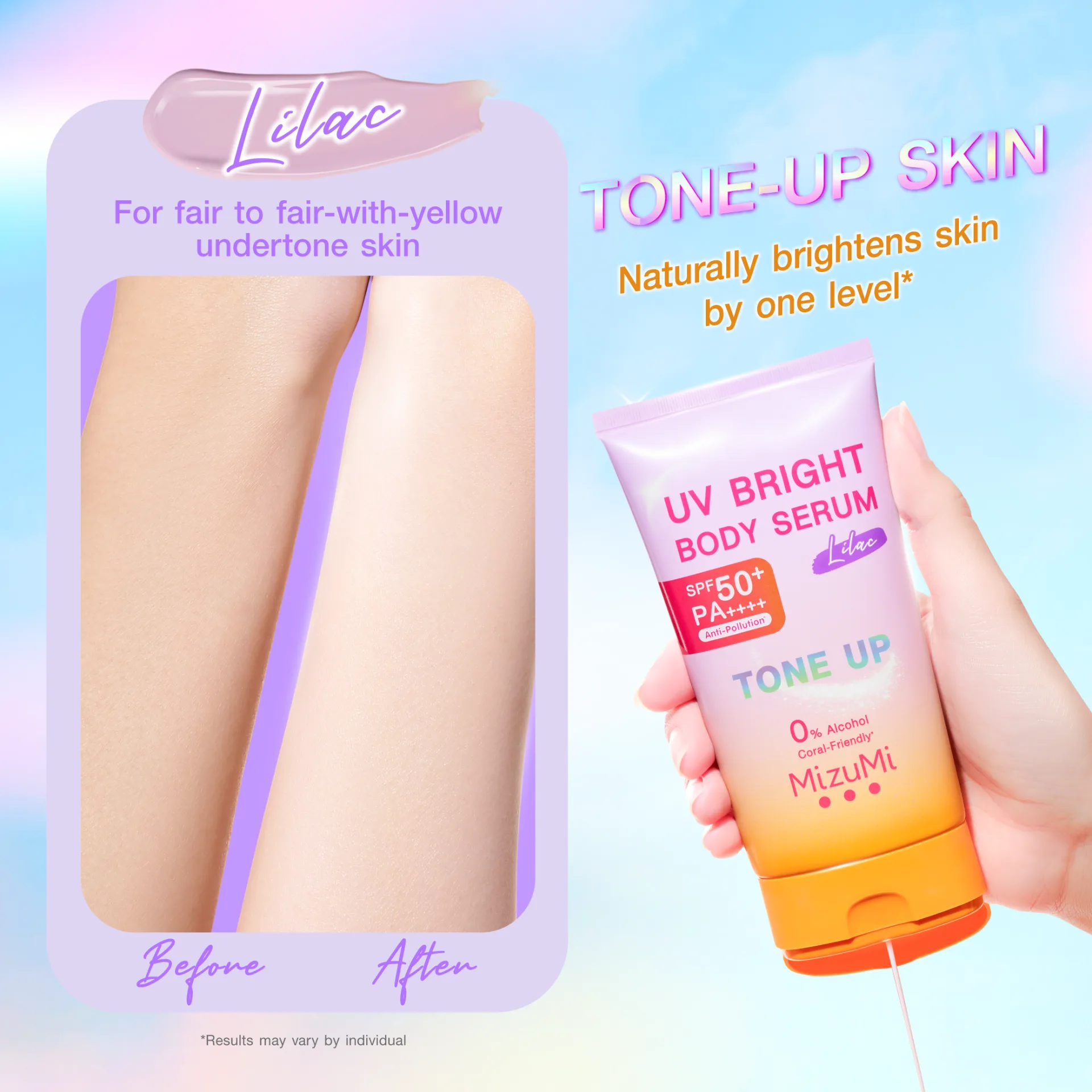 MizuMi UV Bright Body Serum Lilac SPF50+ PA++++