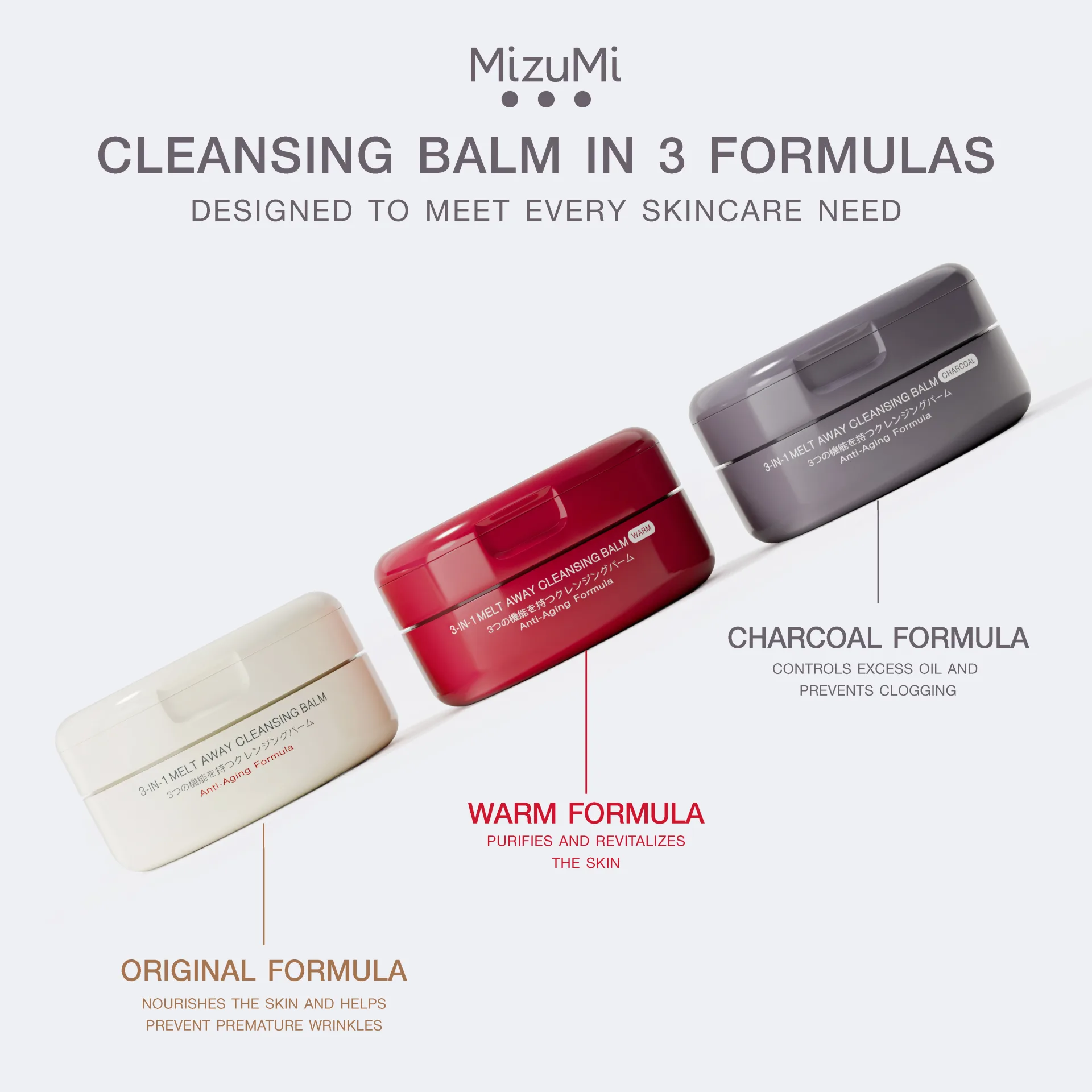 MizuMi 3-In-1 Melt Away Cleansing Balm Charcoal