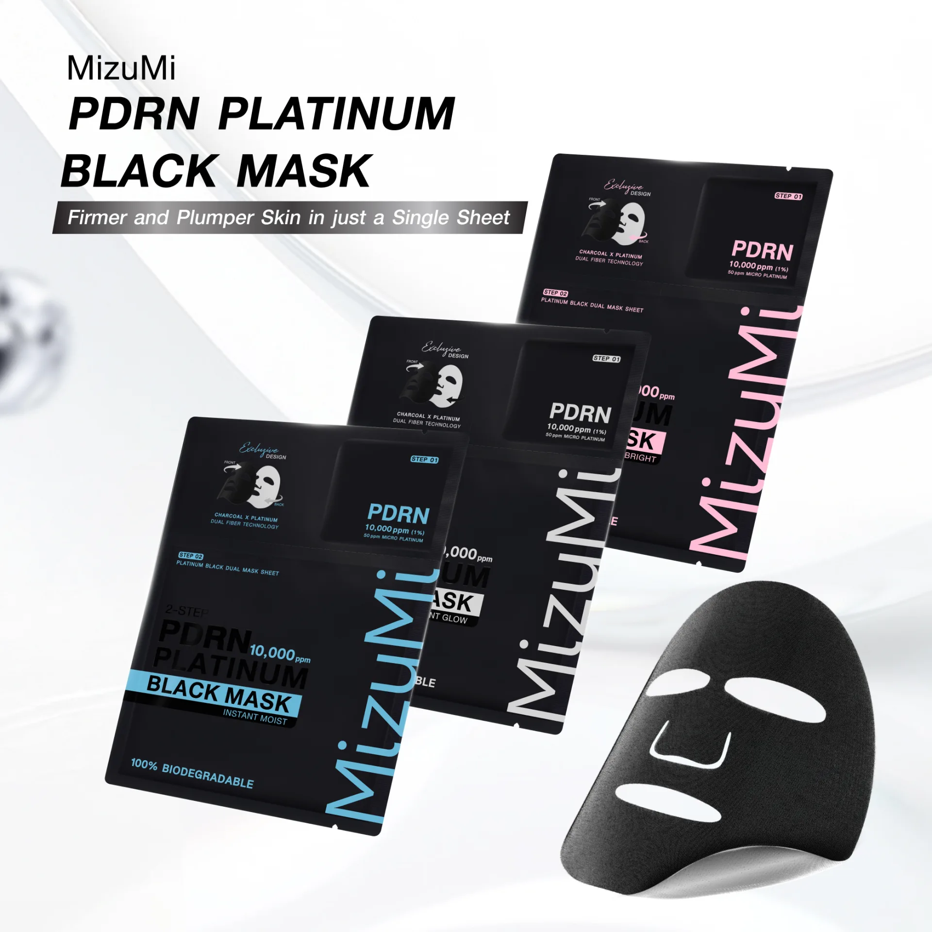 MizuMi PDRN Platinum Black Mask Instant Moist
