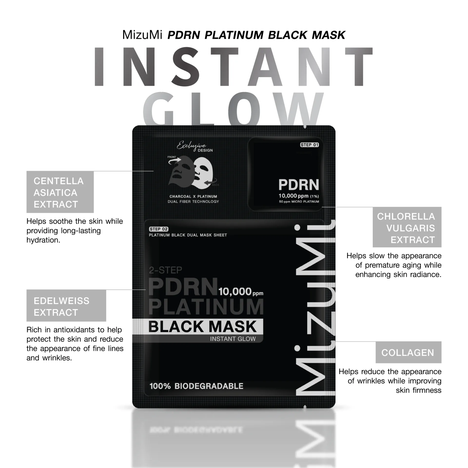 MizuMi PDRN Platinum Black Mask Instant Moist