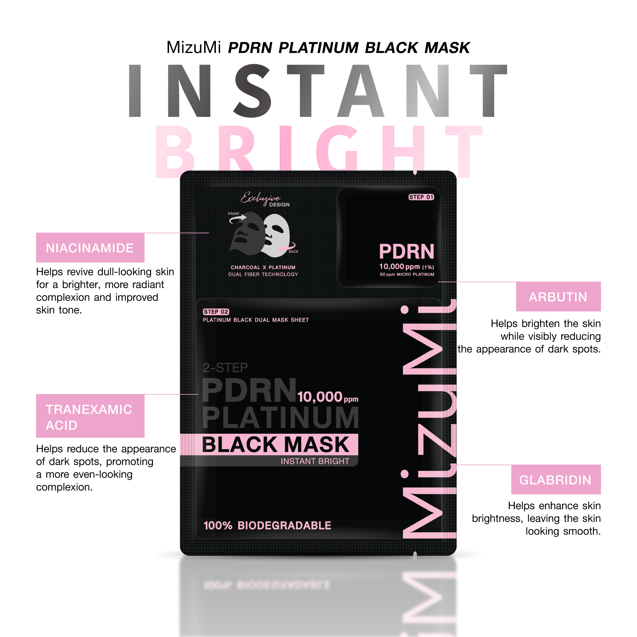 MizuMi PDRN Platinum Black Mask Instant Moist