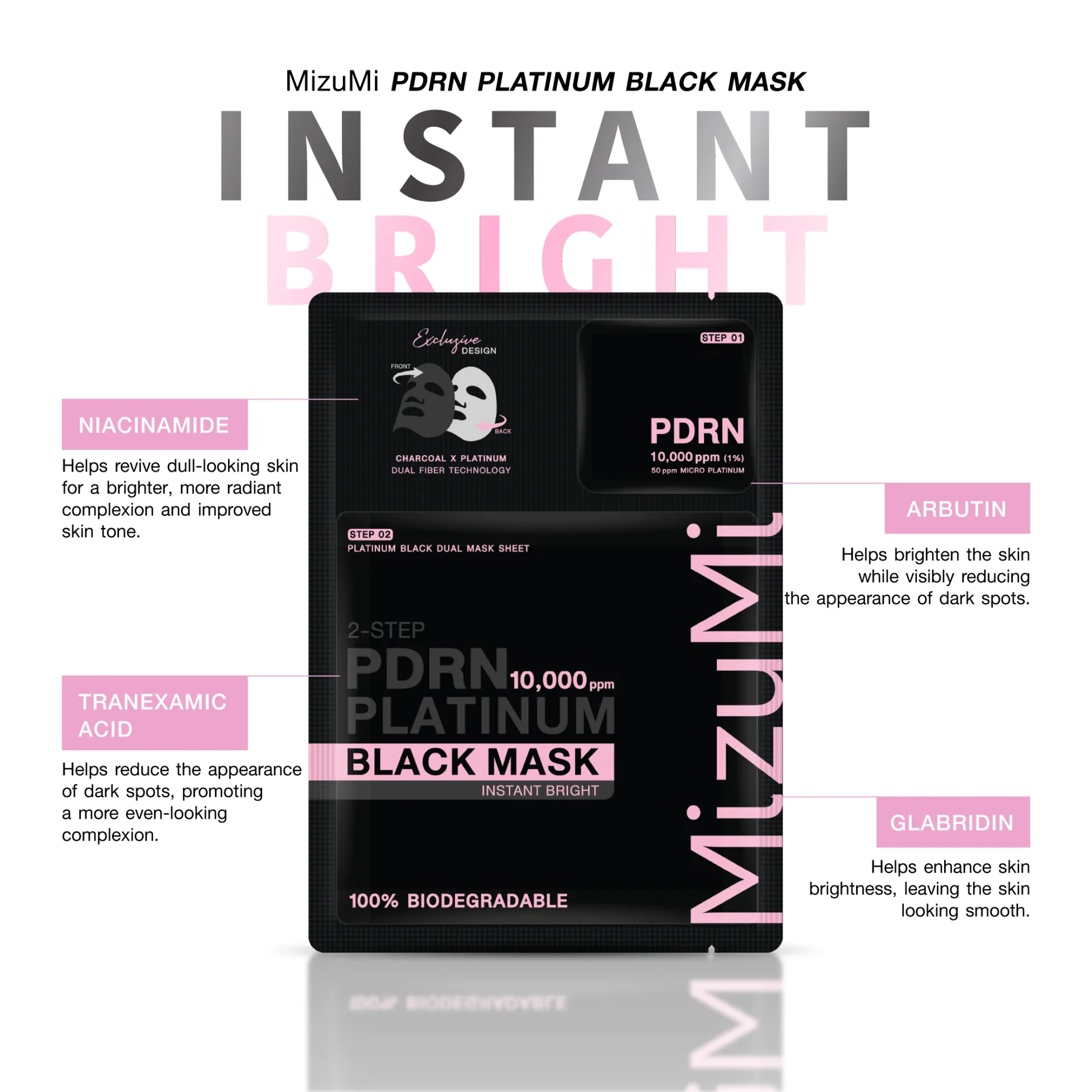 MizuMi PDRN Platinum Black Mask Instant Moist
