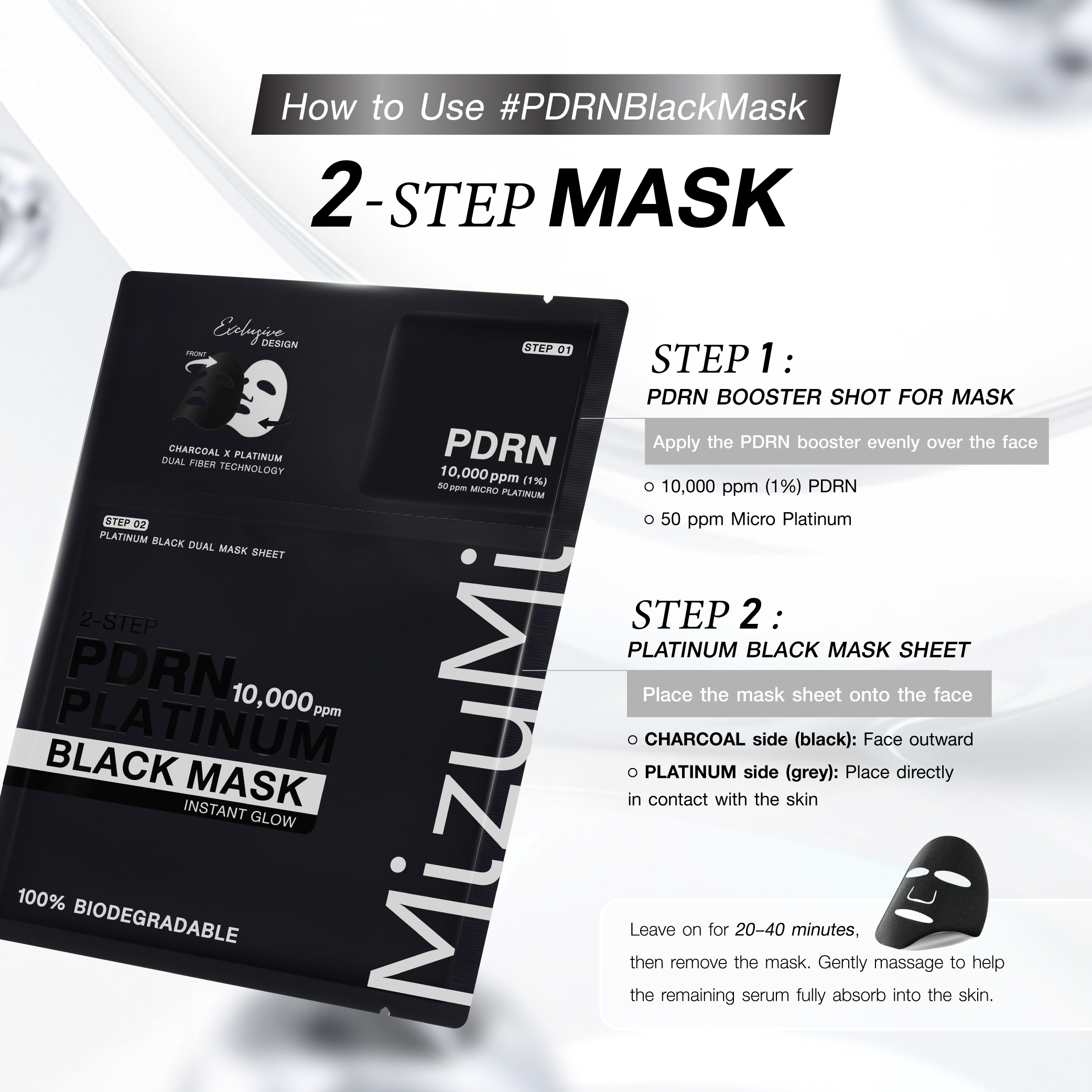 MizuMi PDRN Platinum Black Mask Instant Glow