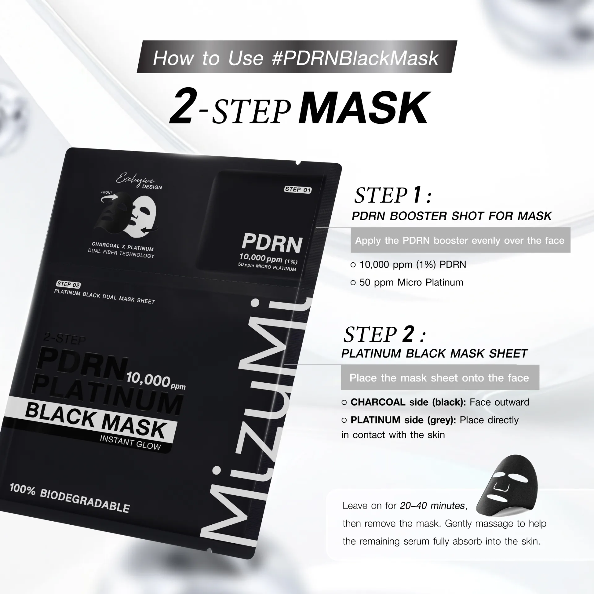 MizuMi PDRN Platinum Black Mask Instant Glow